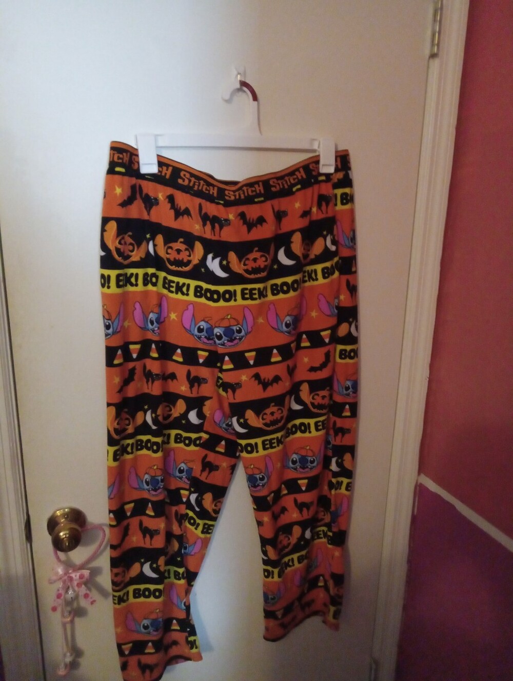 Women's Plus Size 2X Halloween Stitch Fleece Pajama Pants